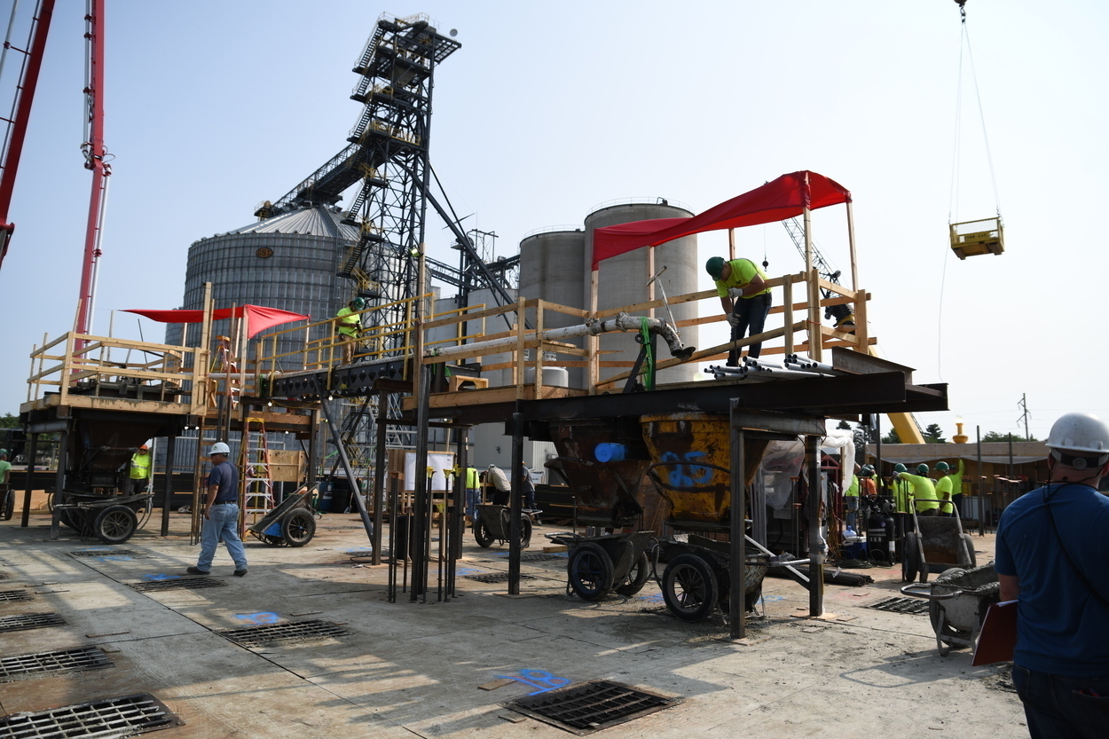 On top of the platform. 